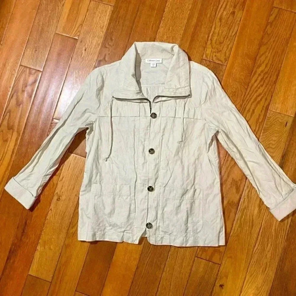 Coldwater Creek Tan/Cream Spring Utility Jacket - Picture 2 of 6